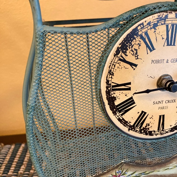 Green Metal Caged Clock - Picture 8 of 13